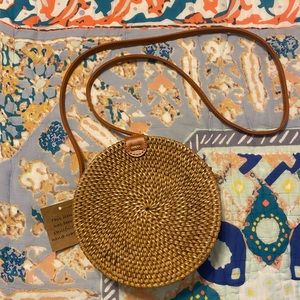 NWT Round Rattan Purse
